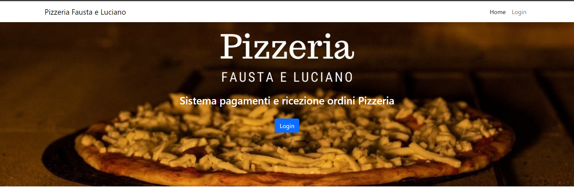 Screenshot del gestionale per pizzeria